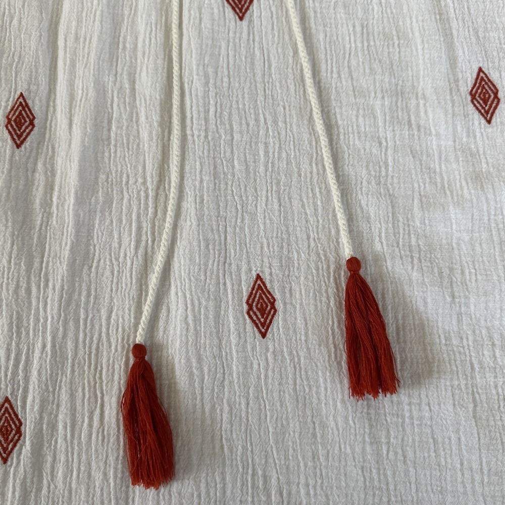 THML XS Women's Santa Fe Sleeveless Lined Mini Dress Cotton & Linen Embroidered - Picture 8 of 13